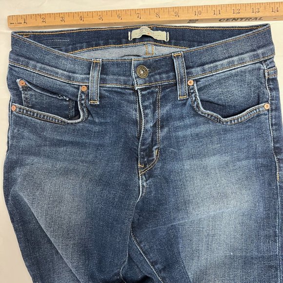 Principle Denim The Flirt Flare Cropped Mi Rise Raw Edge Jeans Size 27 - Picture 7 of 8